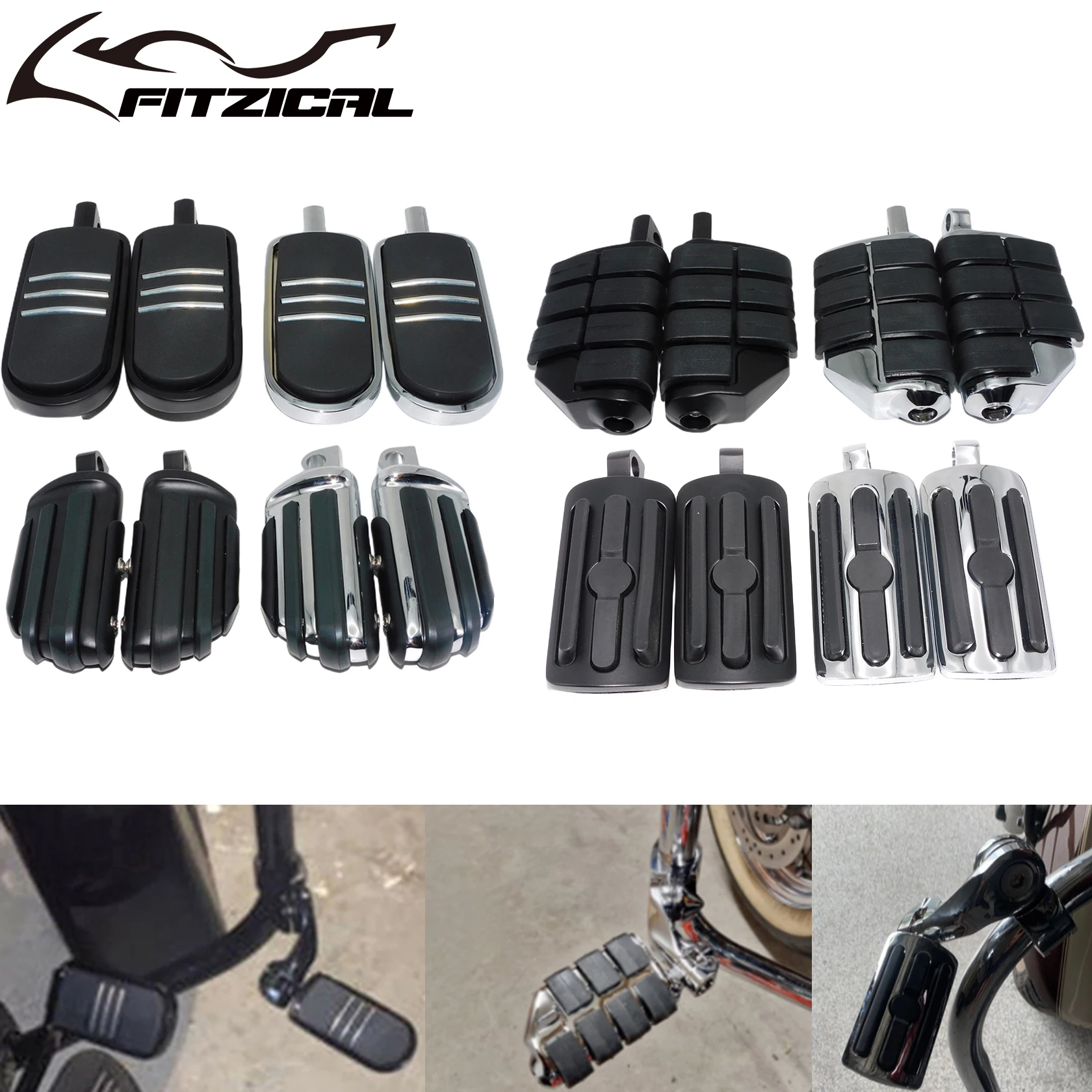 Motorcycle Male Mount Footpegs Pedals Footrests Passenger Highway Pegs For Harley Touring Street Glide Dyna Softail Sportster XL