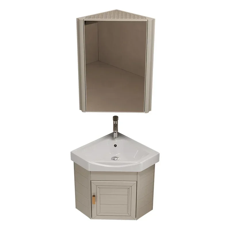 

Треугольная угловая раковина для небольшой квартиры, комбинация тумбы и раковины для ванной комнаты, мини-настенная раковина.