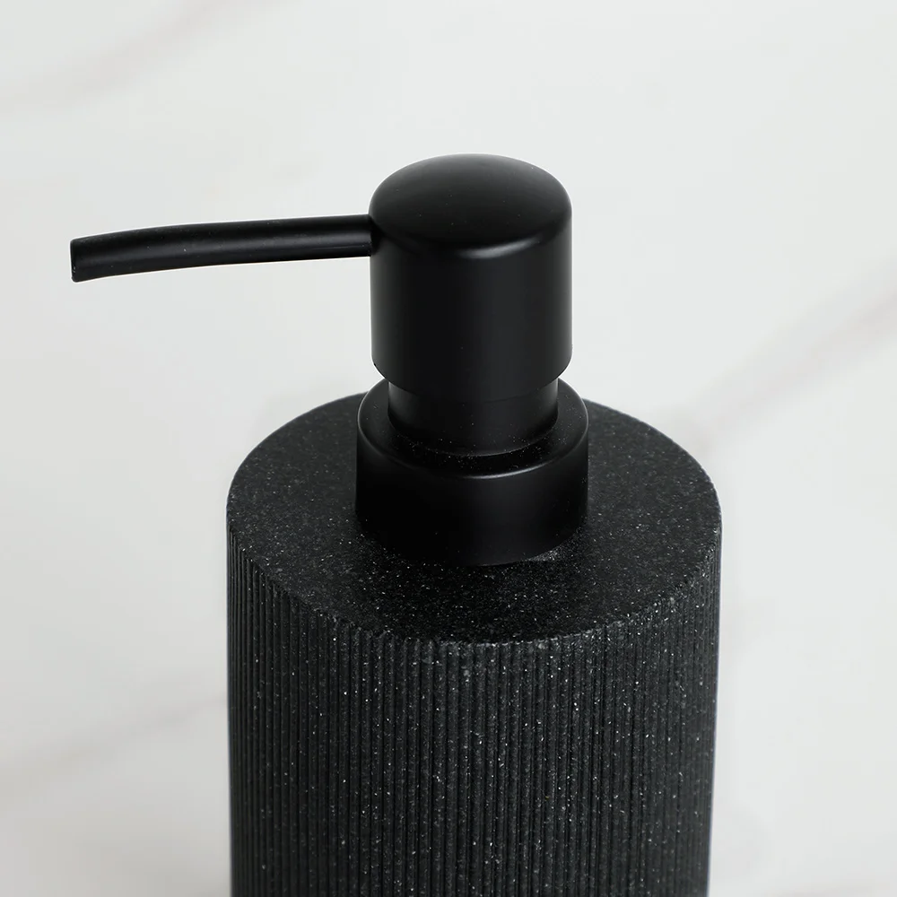 Black Bathroom Accessories with Toothbrush Holder Soap Dispenser Tumbler Cups Soap Dish an Toilet Brush Holder