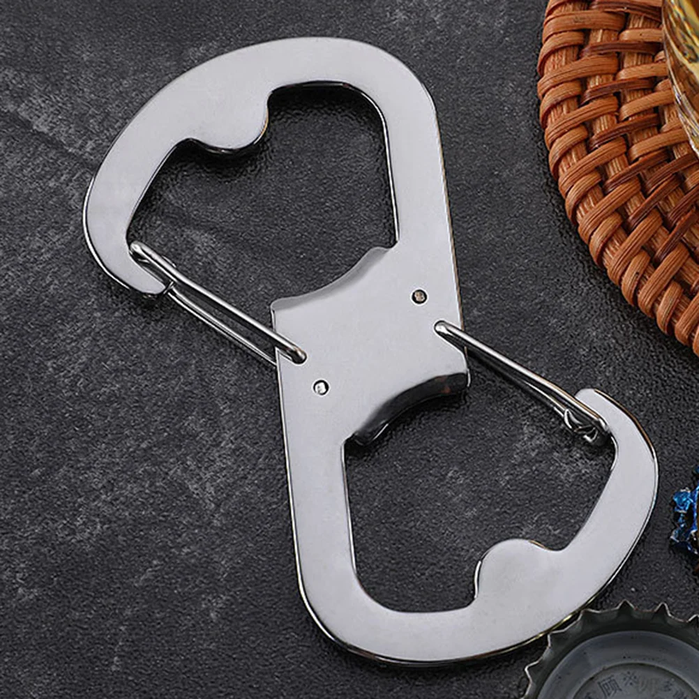 3 Pcs Bottle Beer Opener Lid Lifter Spring Clasp Camping Hook Carabiner Keychain