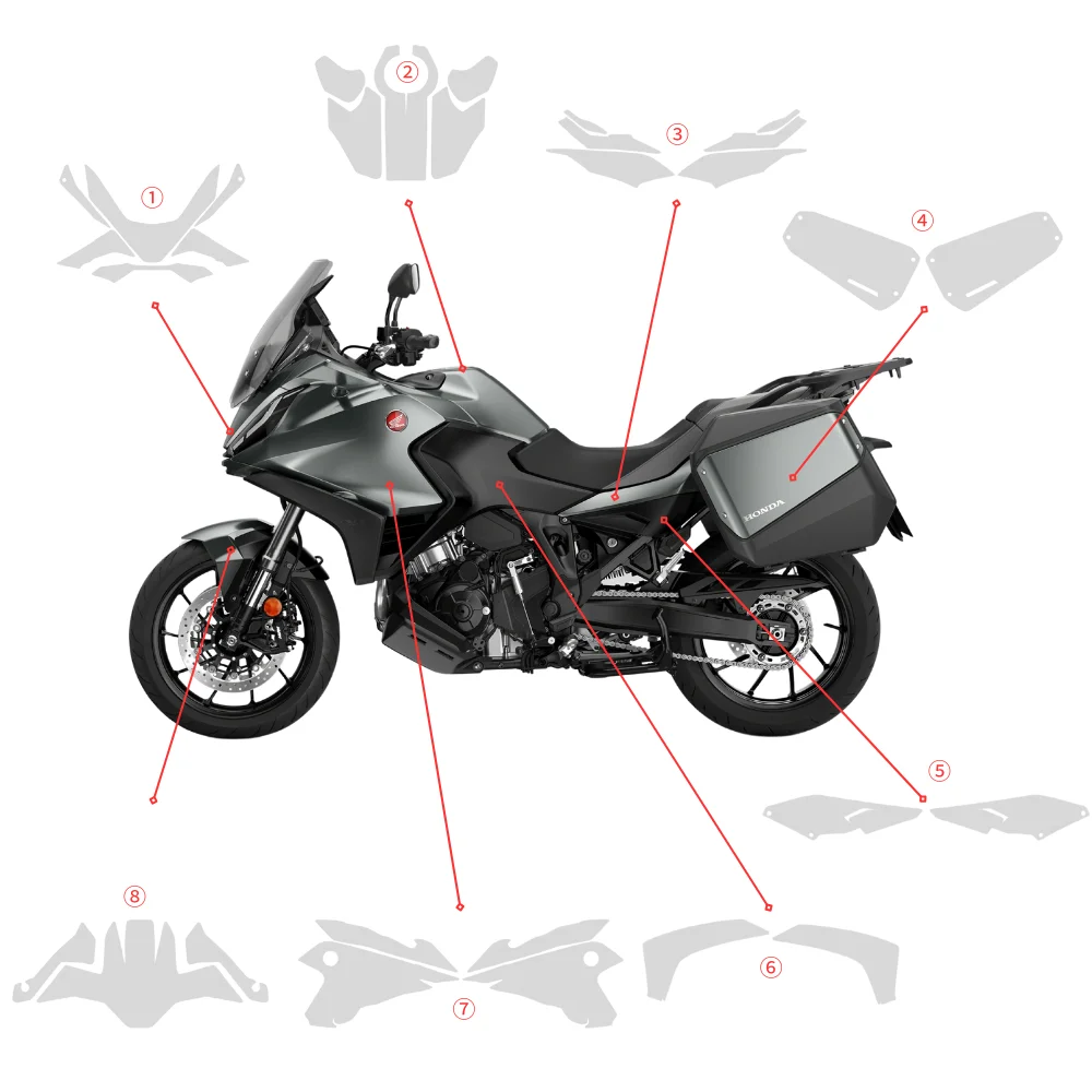 

For Honda NT1100 Motorcycle PPF Complete Paint Protection Film Genuine TPU Anti Scratch Kit honda nt1100 2022-2024 ppf