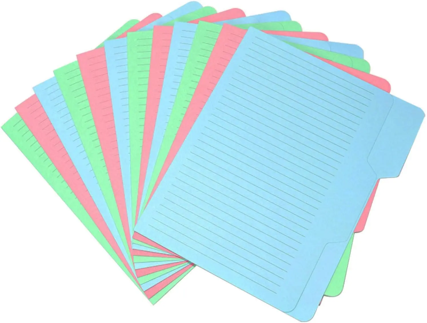 

12-Pack Tabbed File Folders, Letter Size, Double-Sided Ruled, Assorted Colors for Office & School
