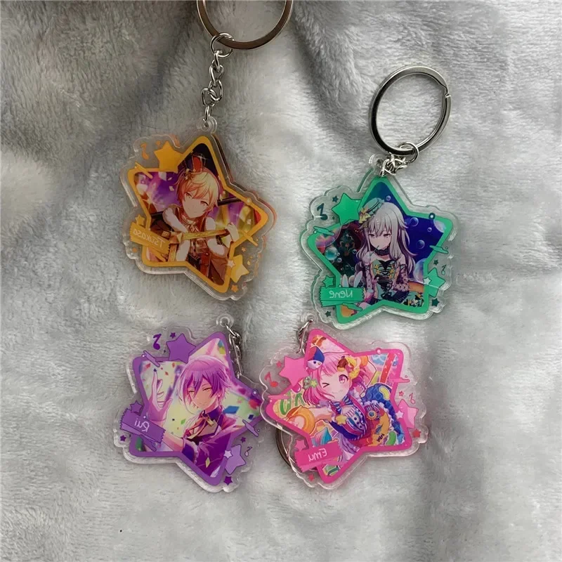 Anime Keychain project sekai Tenma Tsukasa Otori Emu Kusanagi Nene Acrylic Keyring Strap Figure Hanging Accessories 6cm