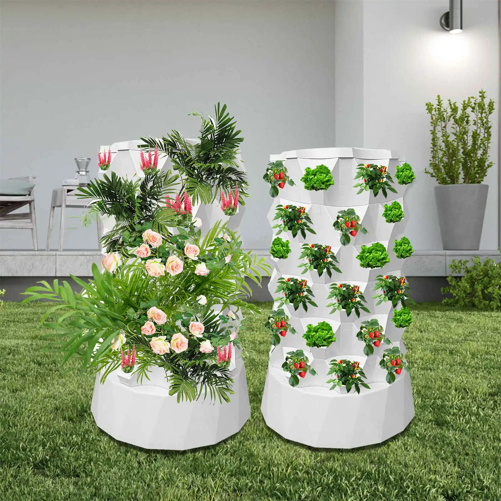 

Hydroponics Tower, 48 Slots Hydroponic Fruit Tower, Layered Hydroponic Tower, Hydroponic Tower Starter Kit