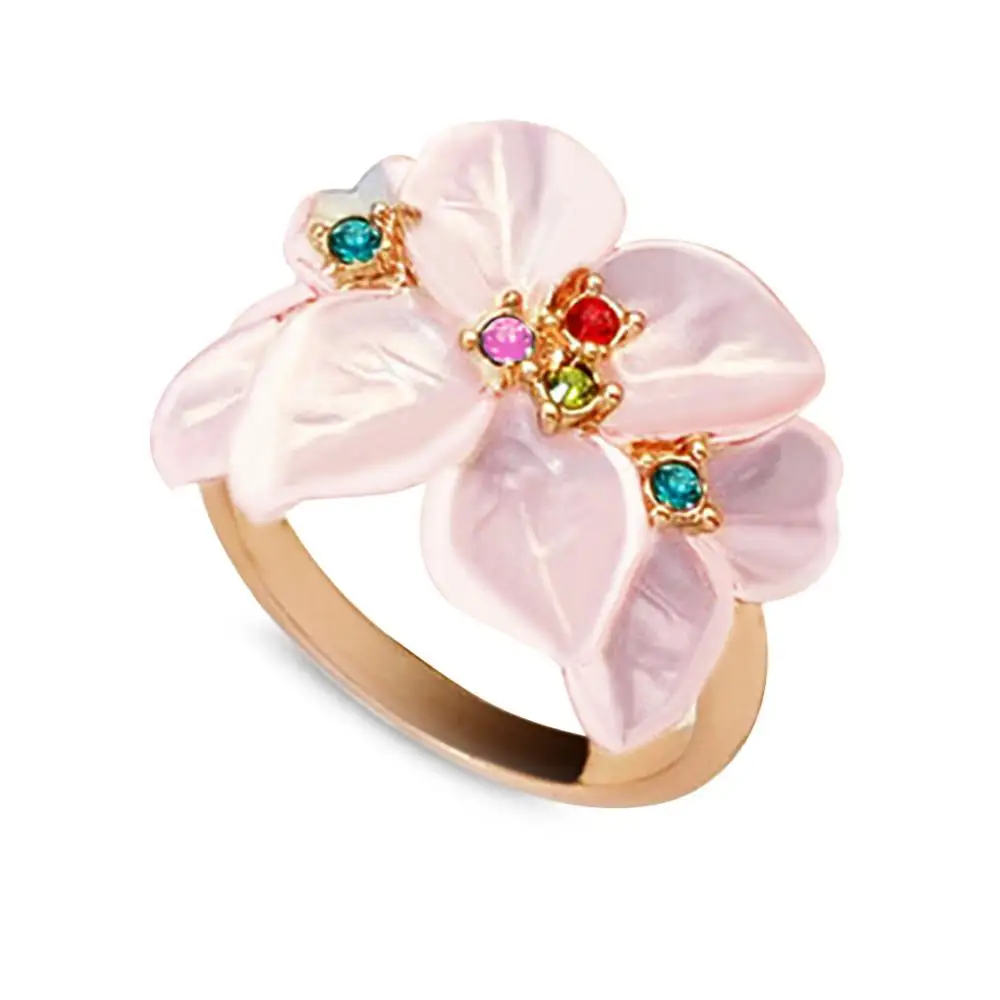 Fashion Jewelry Women Ring Flower Pattern Alloy Charming Ring Fashion Women\'s Ring Weddding Party Gift