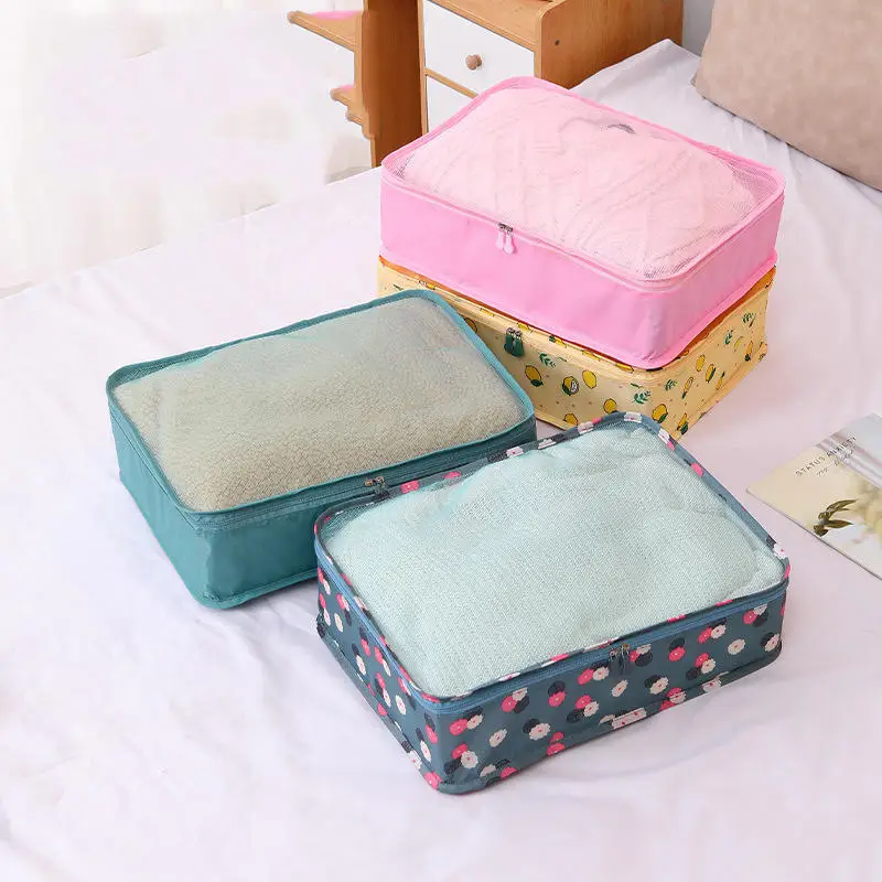 Bolsas de almacenamiento de viaje Maleta Bolsa de almacenamiento de clasificación de ropa Partición simple Juego de almacenamiento multiusos Tamaño grande y mediano