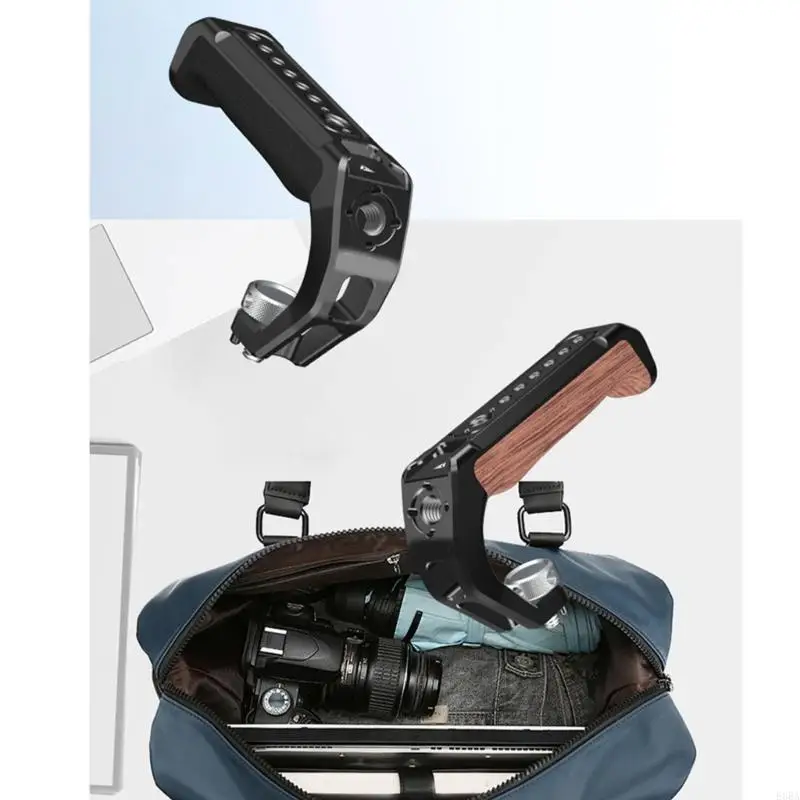 E8BA DSLR Camina Manija Top con 1/4 pulgadas y 3/8 pulgadas alfileres roscados