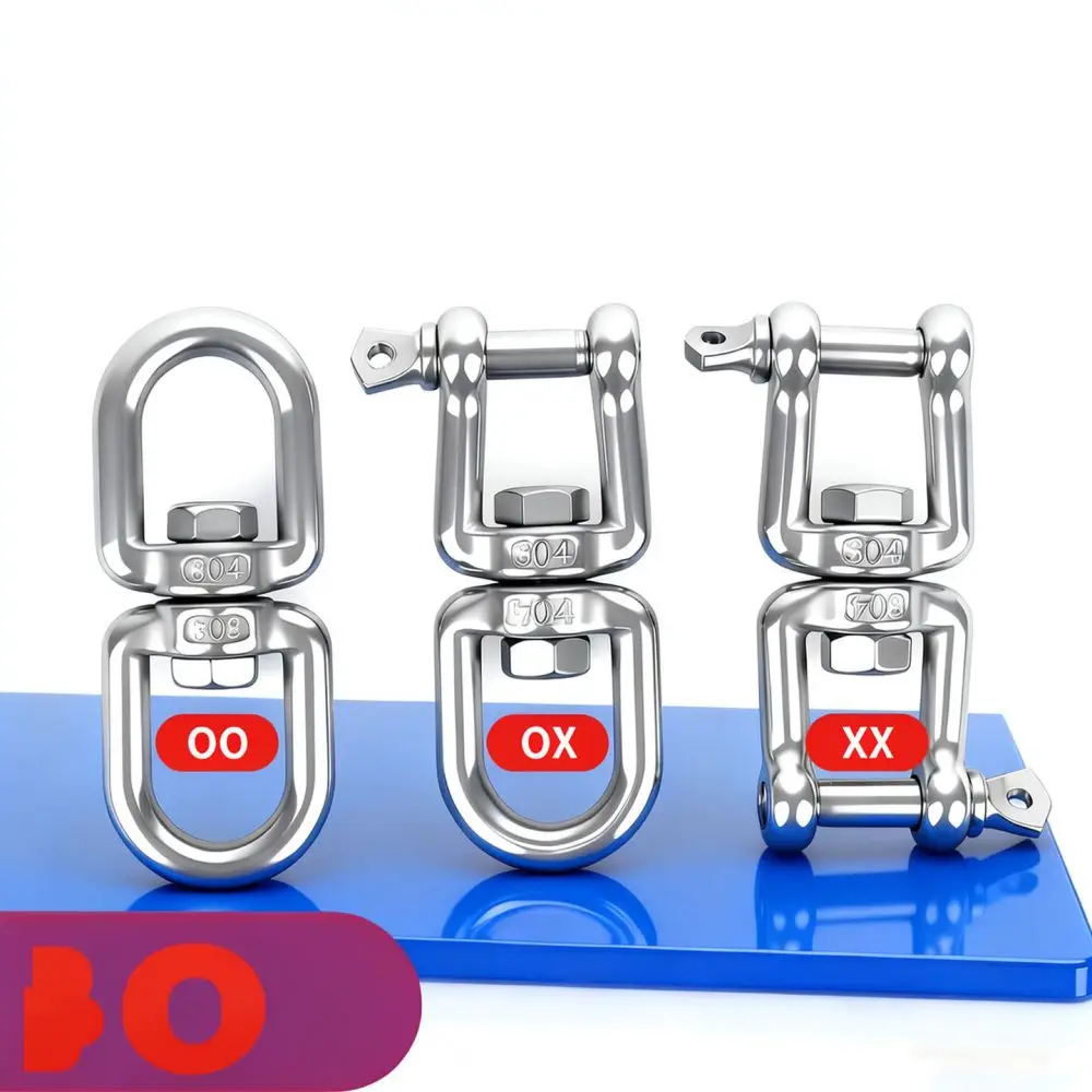 304 Stainless Steel Swivel Eye Ring Universal Rotation Connector For Marine Lifting Chain Rope Harness Connection Aid
