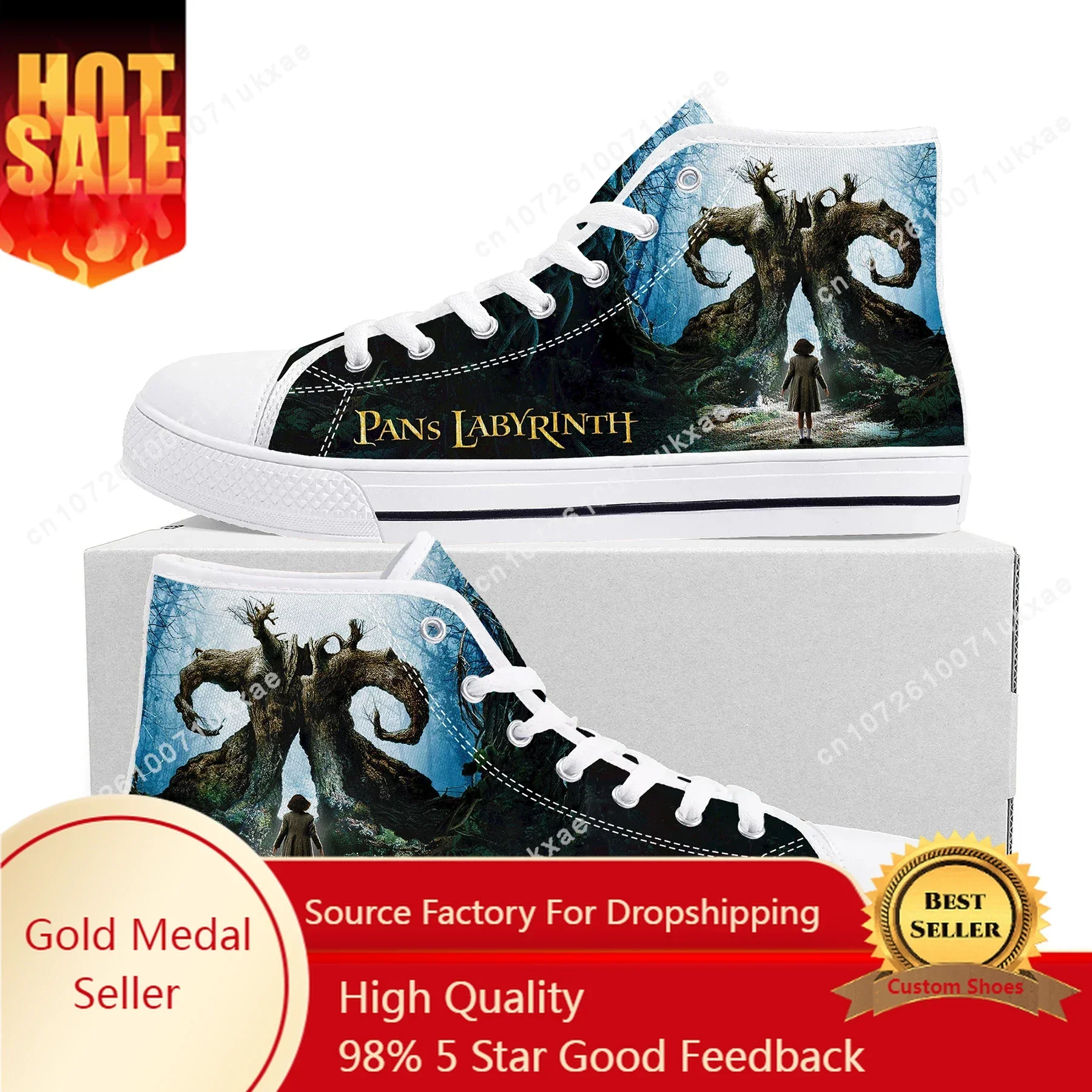 Pans Labyrinth Movie High Top Sneakers Mens Womens Teenager High Quality Canvas Sneaker couple Casual Shoe Customize Shoes