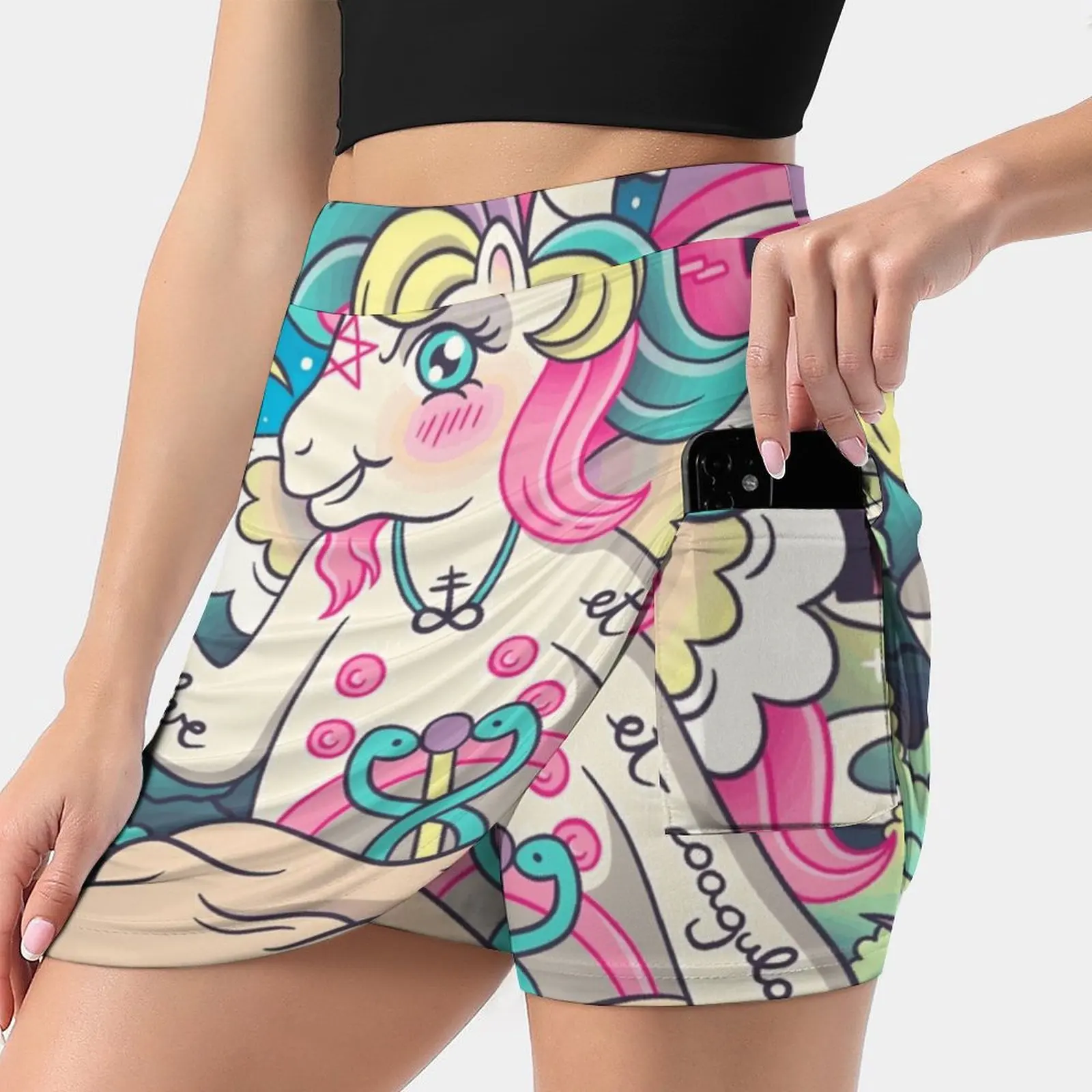 My Little Baphomet Skirts Woman Fashion 2022 Pant Skirt Mini Skirts Office Short Skirt Little Pony Baphomet Occult Solve