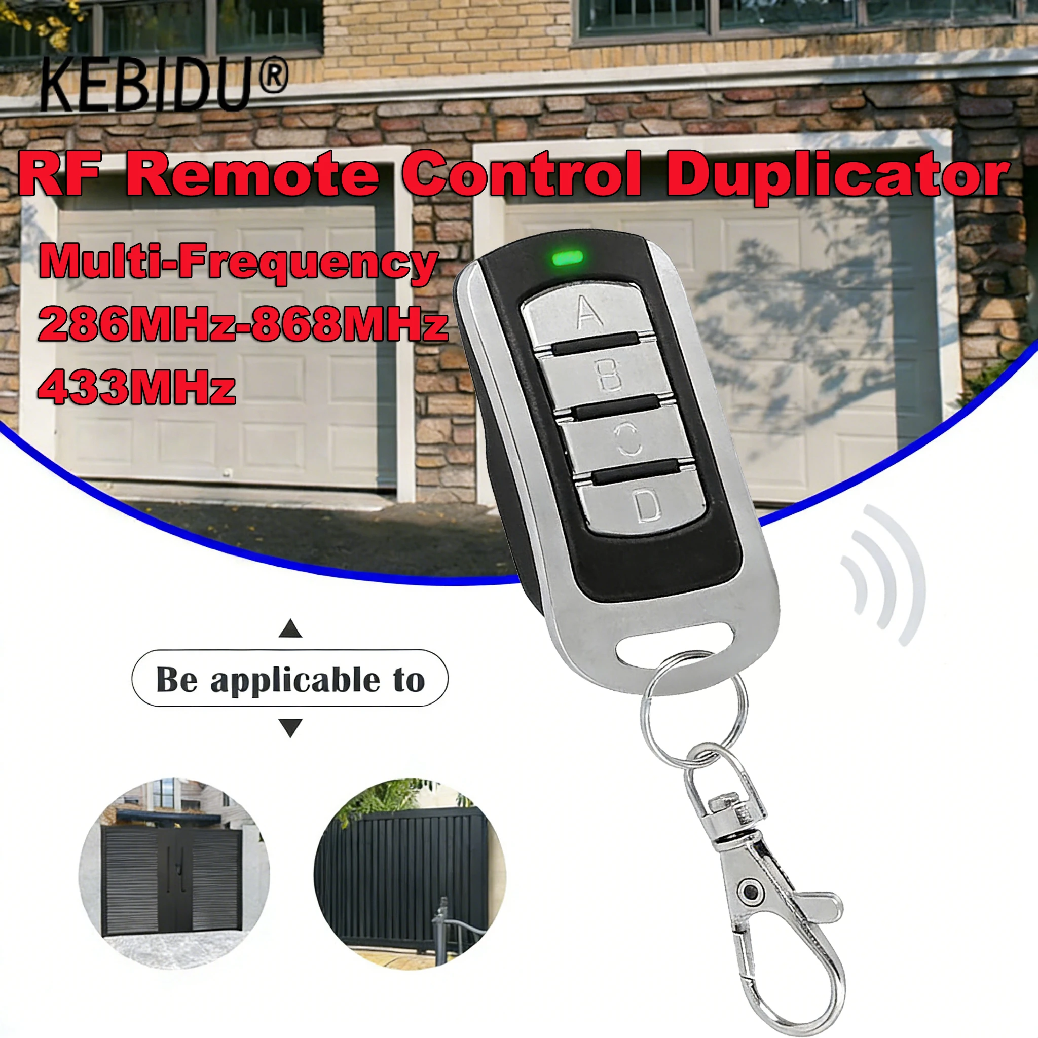 KEBIDU Multi-Frequency 286MHz-868MHz RF Remote Control Duplicator 433MHz Grabber Clone Gate Key Fob Command Hand Transmitter