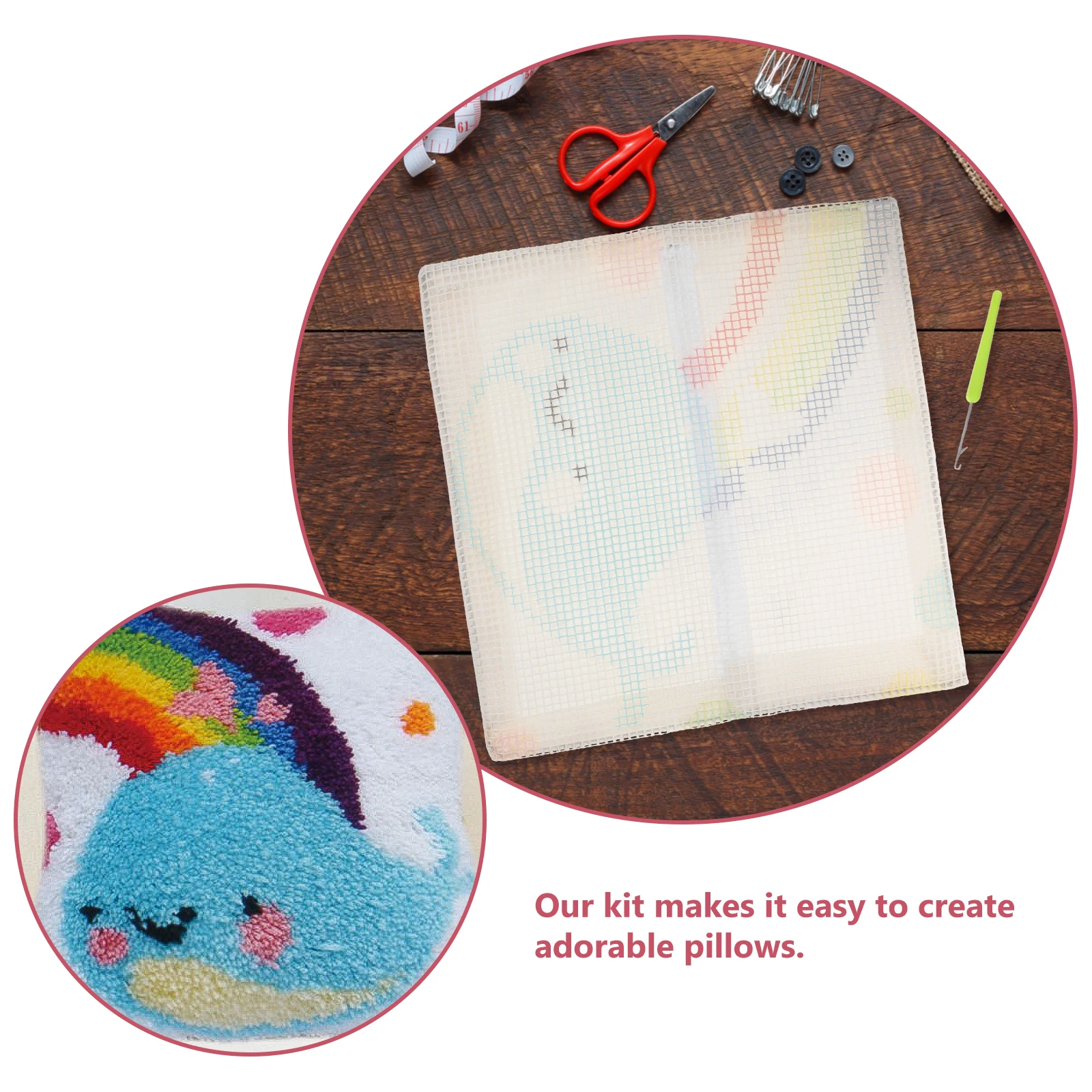 

Cross Stitch Pillow Kits 40x40 Cartoon Design Embroidery Yarn Materials Home Decor Cushion Without Insert Beginner Friendly