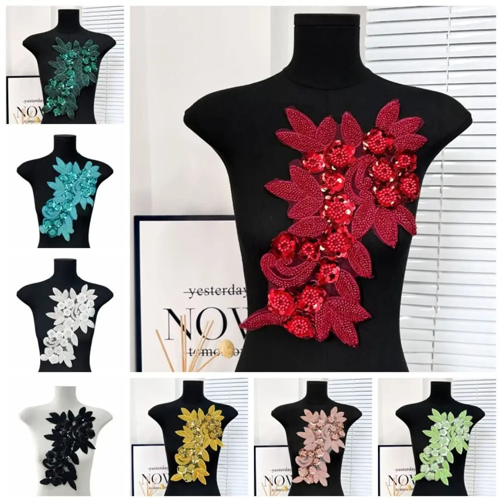 

Sequin Flower Embroidered Patches Three Dimensional Flowers Exquisite Clothing Applique Detachable Elegant Clothes Patches