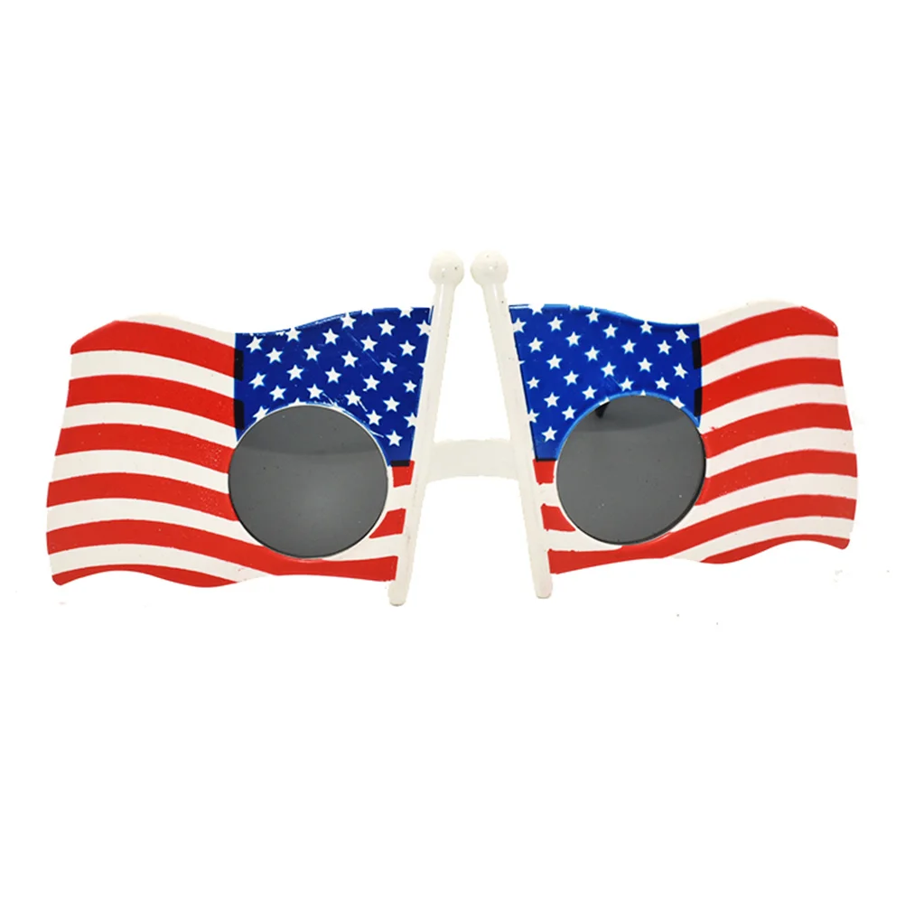 Lunettes de drapeau américain drôles, légères et caractéristiques, mascotte de fête d'équipe d'acclamant, lunettes de drapeau américain pour le nouvel an