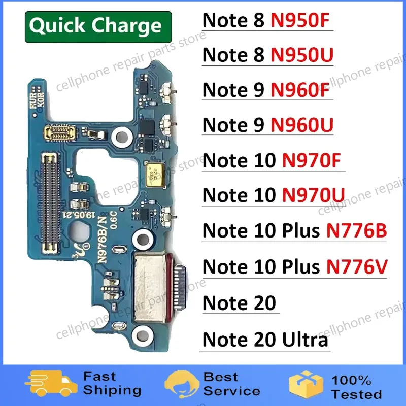USB Charging Port Dock Connector Charge Board Flex Cable For Samsung Note 8 9 10 Lite Plus 20 Ultra N950F N970F N770F