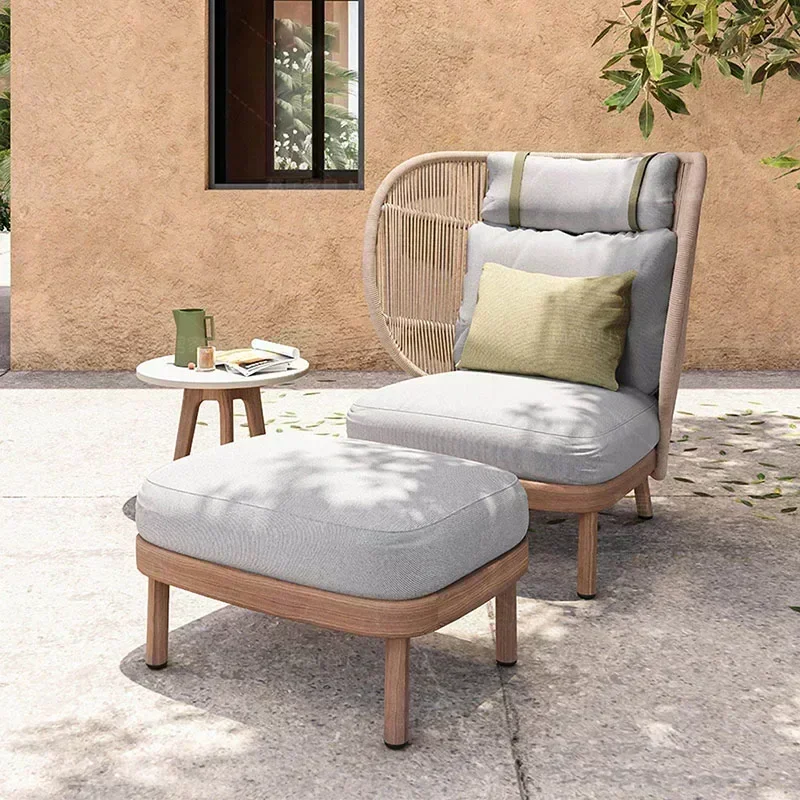 Balcony Rattan Sofa Outdoor Leisure Preparation Courtyard Garden Open-air Coffee Table Combination Creative Lazy Chair Furniture