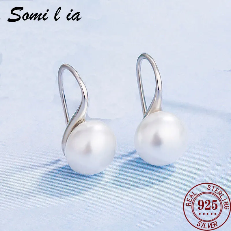 

New Style Wholesale 8mm Natural Freshwater White Bread Pearl and 925 Sterling Silver Earrings for Women Jewelry Gifts