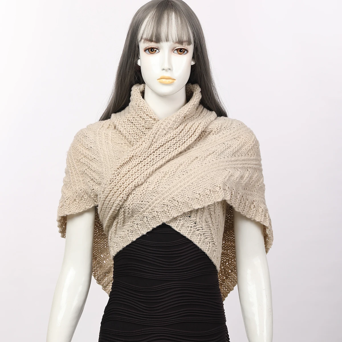Pirate Scarf for Women Vintage Highlands Shawl Cowl Wrap Knit Shoulder Warmer Triangle Sweater Wrap Scarf