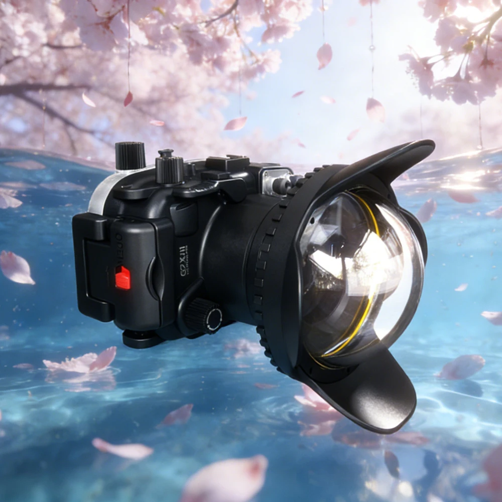 

Seafrogs 40m diving case For Canon G7XIII with 4.3-inch wide-angle lens cover with Lens adapter ring Red filter