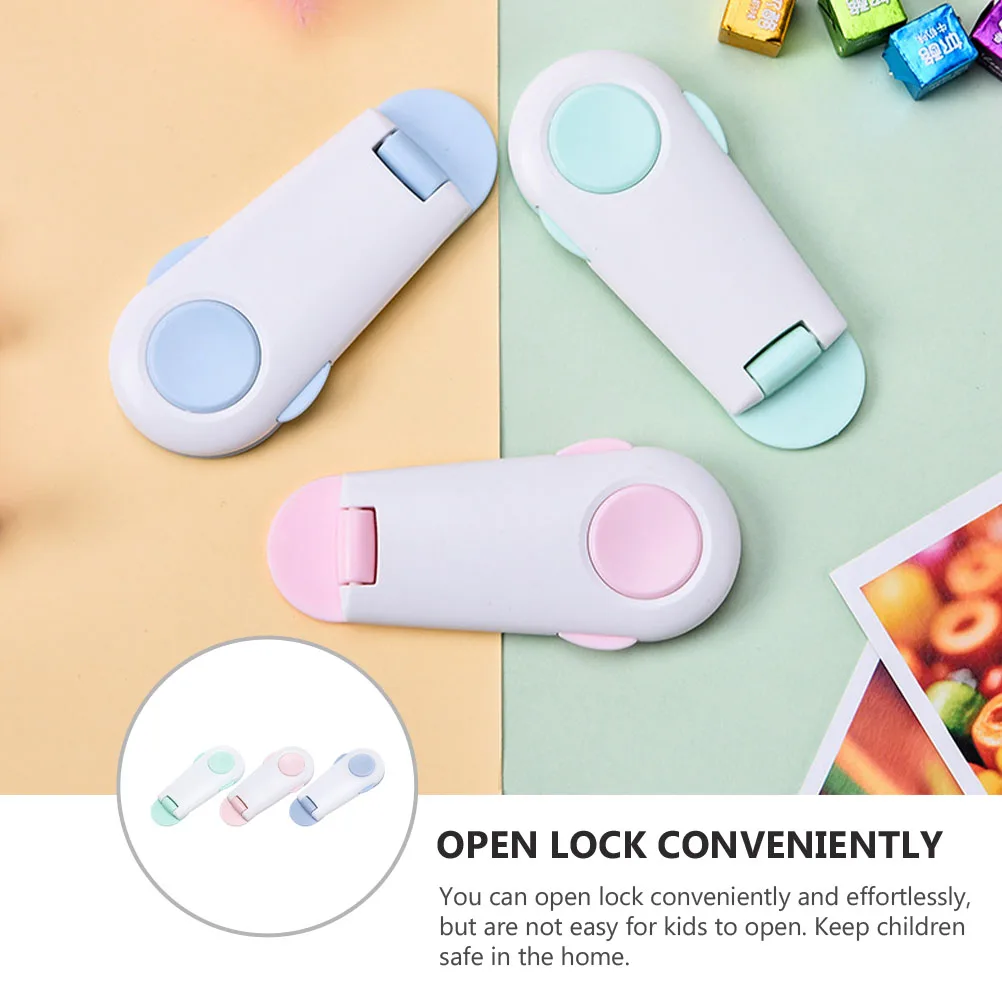 

3Pcs Safety Locks for Kids Baby Cabinet Lock Protective Adhesive Child Safety Lock for Cabinets Drawers Fridge Wardrobe