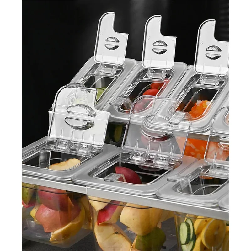 Transparent Gn With Rack Serving Food Milk Tea Shop Salad Bowl Basin Storage Seasoning Tray Chafing Buffet Pan