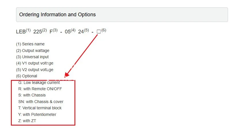 LEB225F-0524 G R S SN T Y Z PCB 유형 전원 모듈