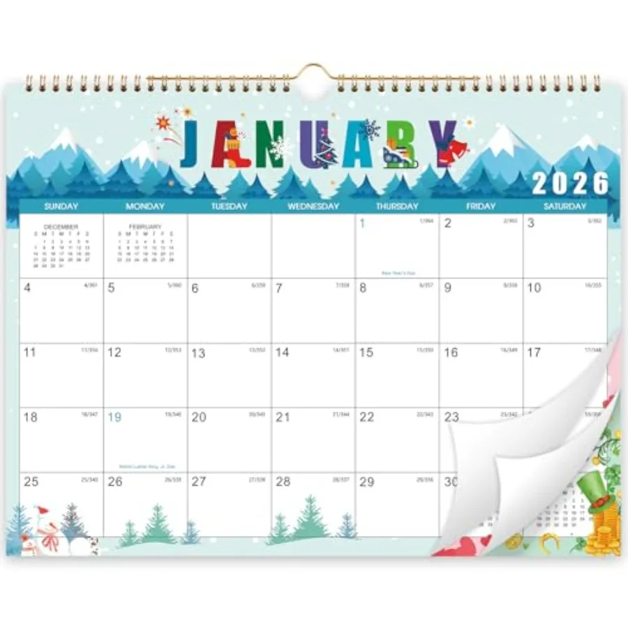 

2026 Calendar - 2026 Wall Calendar Jan. 2026 - Dec. 2026 14.6'' x 11.4" 12 Months Hanging Monthly Calendar 2026 Holidays Large