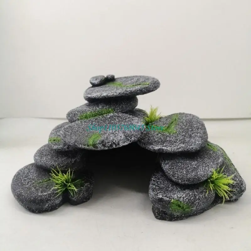 Aquariums Rock Stone Cave Decorations Fish Tanks Sinkable Ornament Aquatic Pet FishTanks Cave House for Tortoises Hiding
