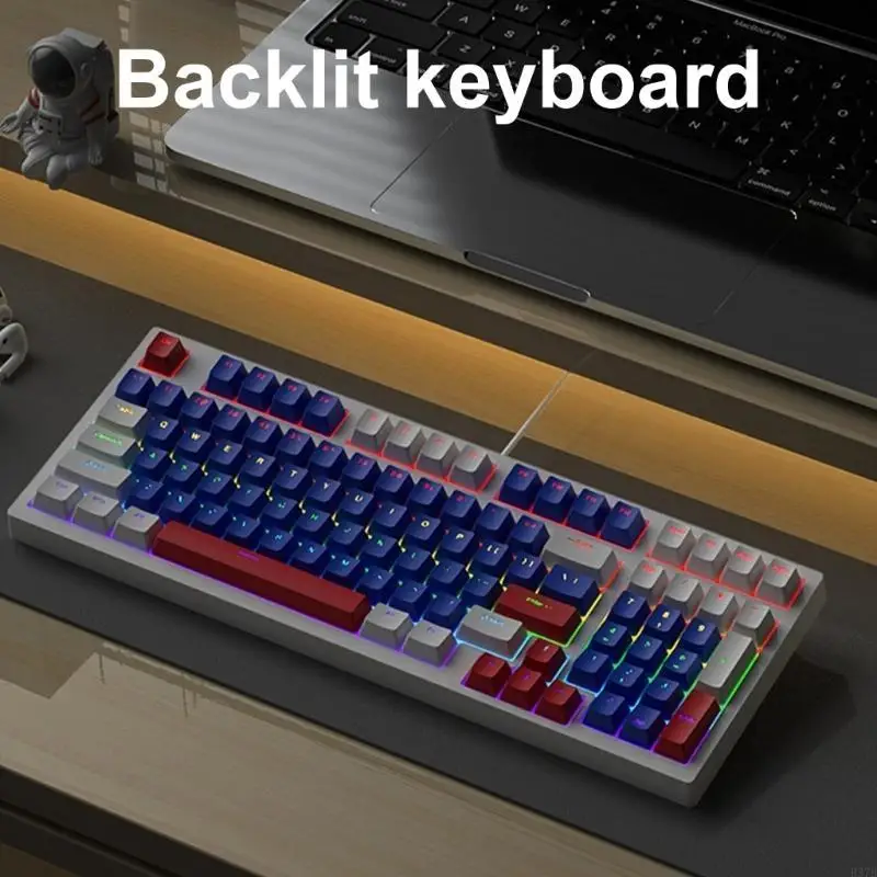 Teclado jogo mecânico H37B LED backlits para teclado ergonômico fios gamer para PC