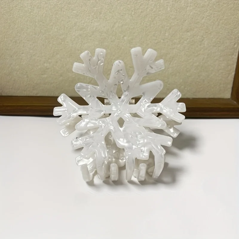 1 große Schneeflocken-Haarspange – robuster Haargriff, elegante Winter-Haarnadel für Frauen, rutschfeste Haarklammer für den Alltag, modisch