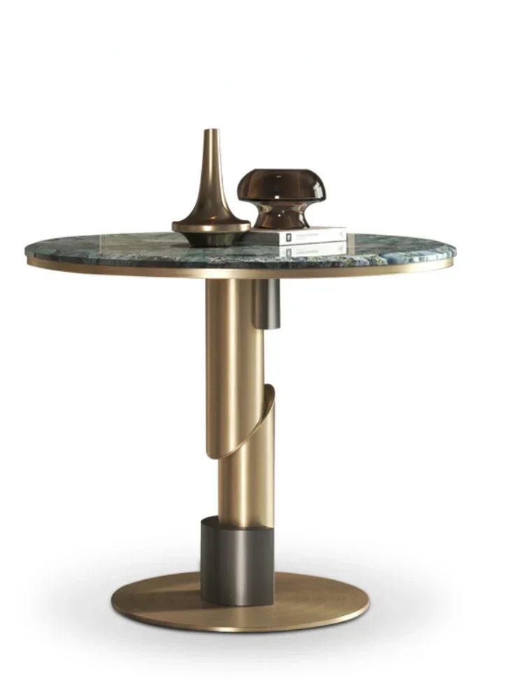 

Stone Plate round Dining Table Simple Post-Modern Model Room Balcony Leisure Negotiation Table and Chair Combination