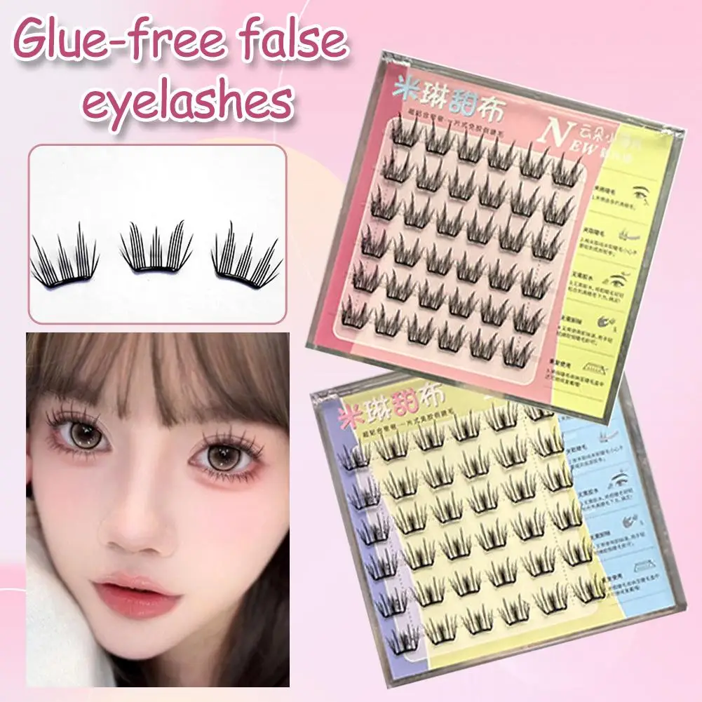 Noglue Eyelashes DIY Lashe Clusters Adhesive Eyelash Eyelashes Glue Natural Lashes Eye Artificial Eyelashes False Strands K4X9