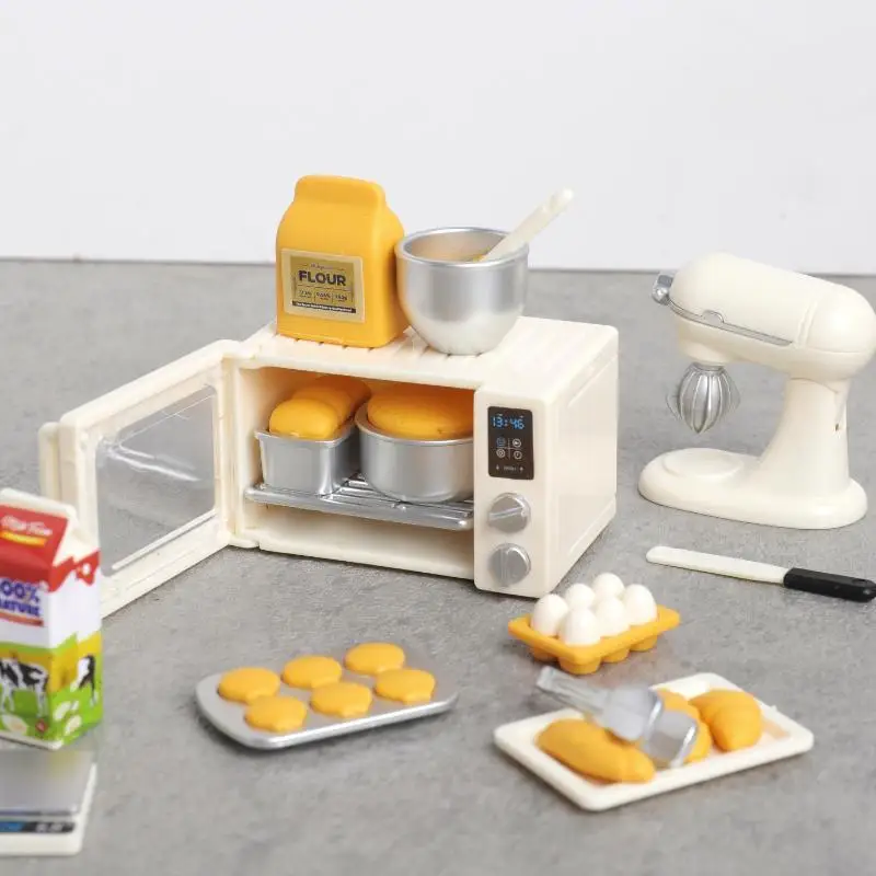 1 Set 1/12 Scale Miniature Dollhouse Food Electronic Oven Model Pretend Bread For Doll Accessories