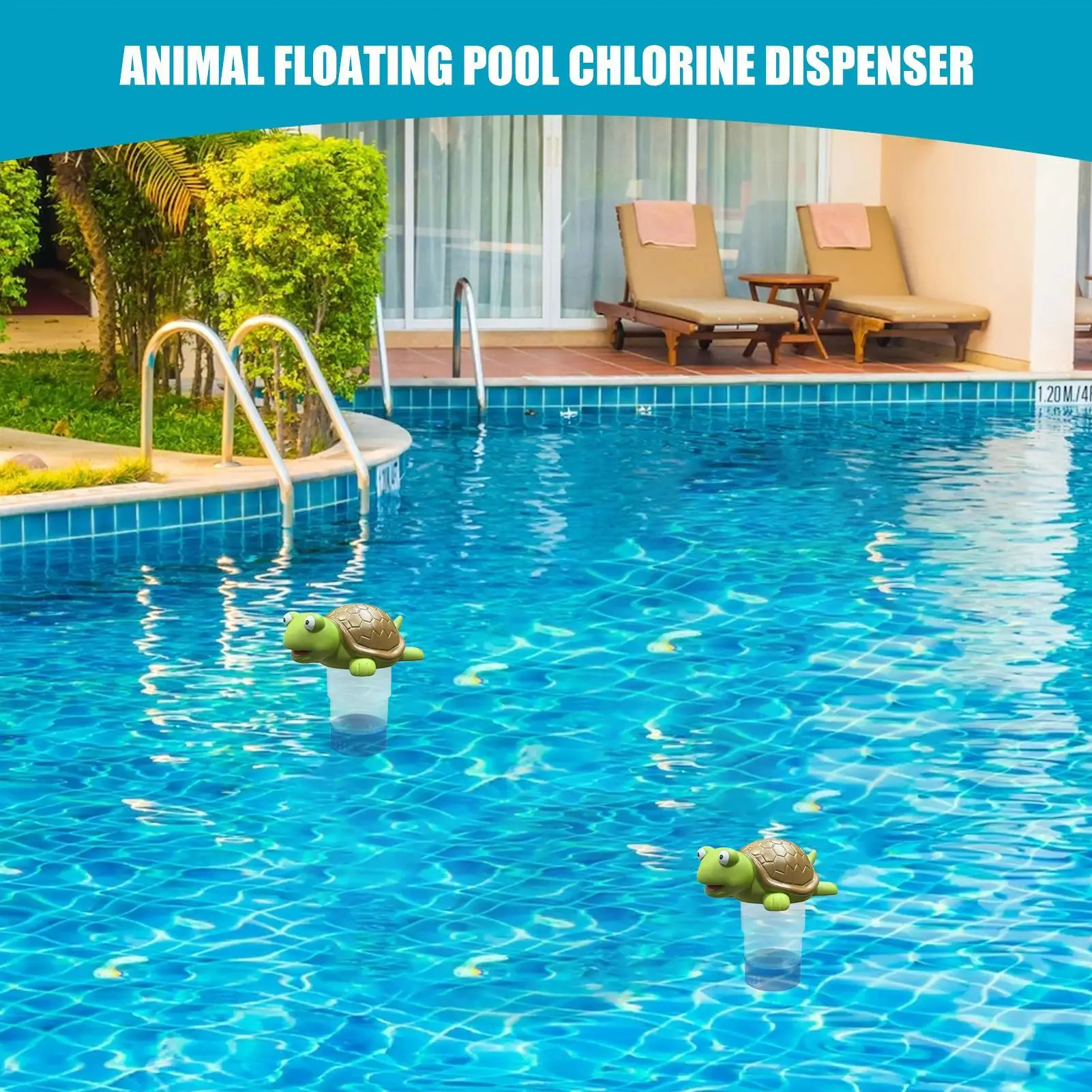 Turtle Chlorine Dispenser Chlorine Dispenser Cute Tablets Holder Safe Floating Chlorinator Animal Float Decoration For Garden