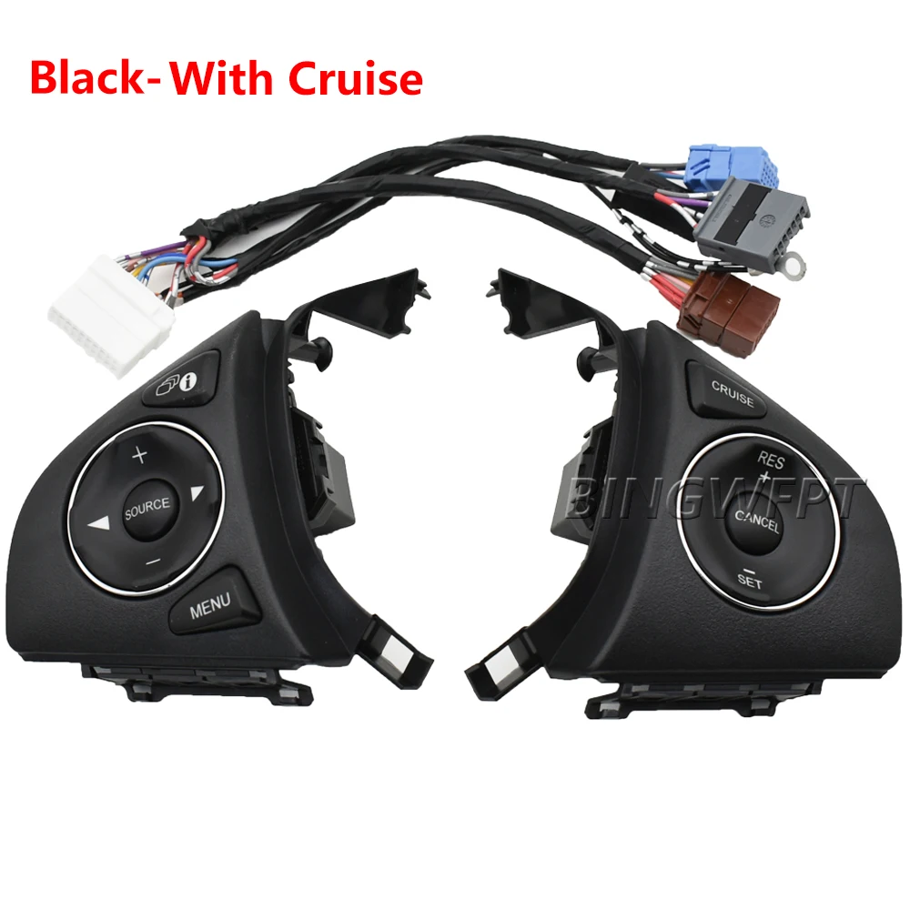 Steering Wheel Control Switch Buttons Car Styling Audio Radio Remote Cruise Control Button with Cables For Honda Fit 2015-2018