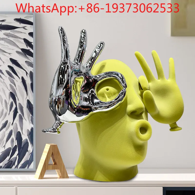 Flocking Ornaments, High-end Living Room Study TV Cabinet, Light Luxury Abstract Art Sculpture Soft Decoration