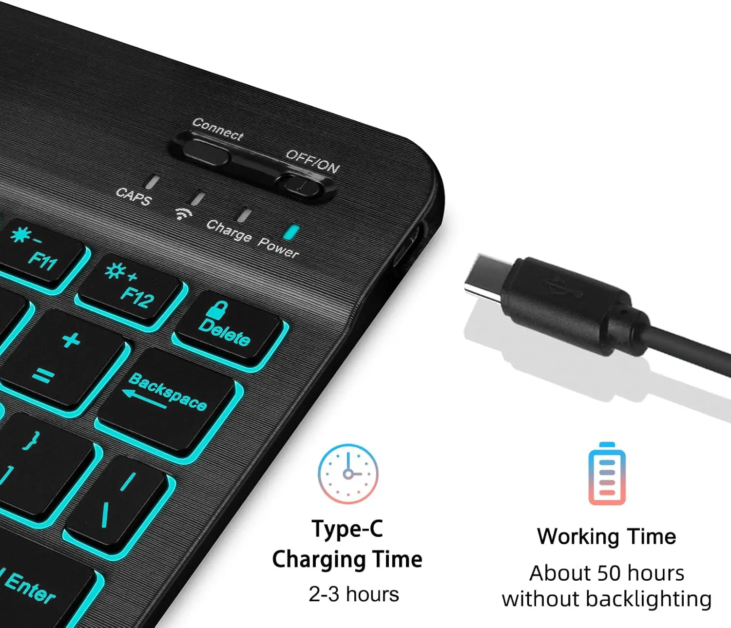 เคสคีย์บอร์ดทรงกลมสำหรับหัวเว่ย MatePad C5 BZT3 แท็บเล็ตขนาด 10.4 นิ้ว คีย์บอร์ดไร้สายแบบวงกลมพร้อมที่ใส่ปากกา