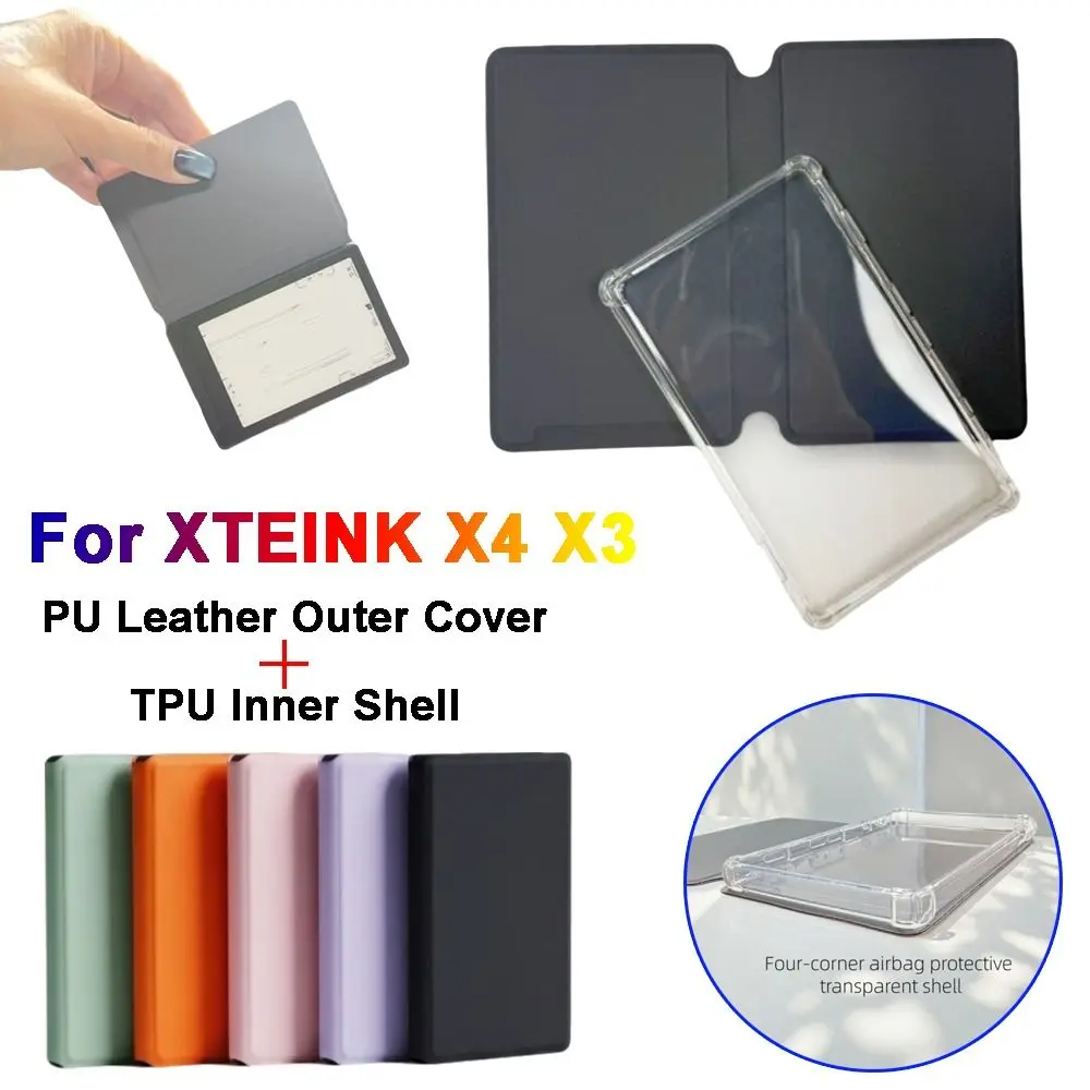 PU Leather Surface Protective Cover Detachable Magnetic Split Scratch Resistant & Waterproof Protective Shell for XTEINK X4 X3