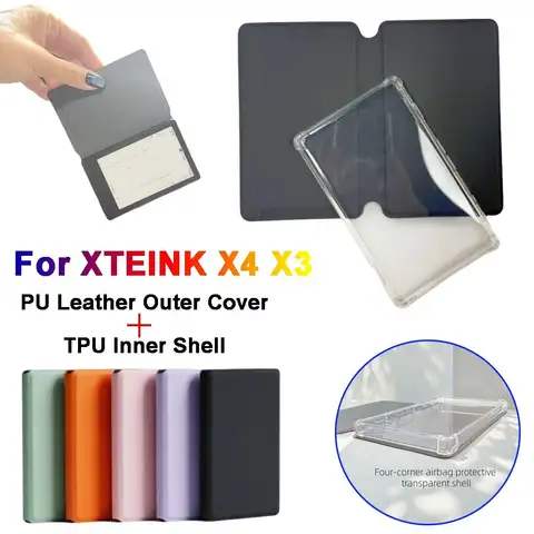 PU Leather Surface Protective Cover Detachable Magnetic Split Scratch Resistant & Waterproof Protective Shell for XTEINK X4 X3