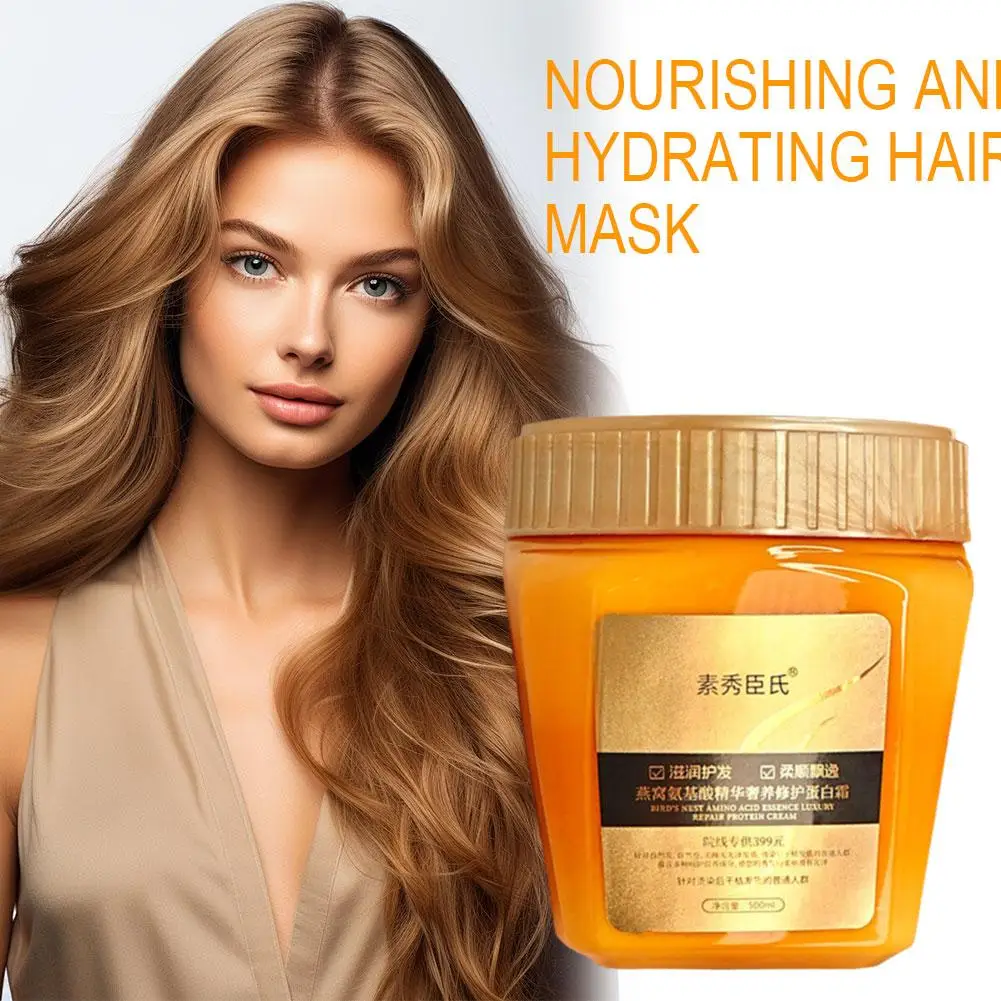 500 мл восстанавливает волосы, маска для волос, биотин, коллаген, кератиновое лечение, кондиционер для волос, эфирное масло для волос, питательное для сухой Dama M9I4