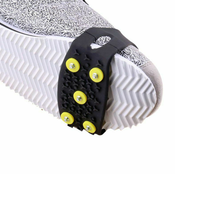 2 Pairs 5 Stud Non-slip Shoe Covers Slip-on Grippers Snowfield Hiking Shoes Climbing Anti-slip Spikes Cleats Traction