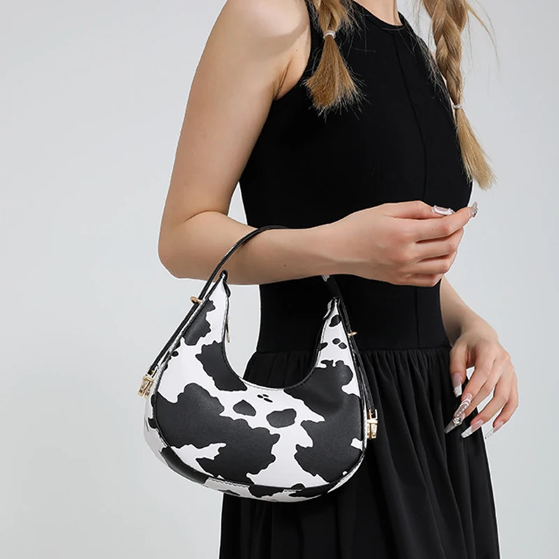 Neue Kuh Muster Schulter Tasche Für Frühling/Sommer Vielseitige frauen Tasche Personalisierte Koreanische Leopard Muster Unterarm Handtasche – Detail 11