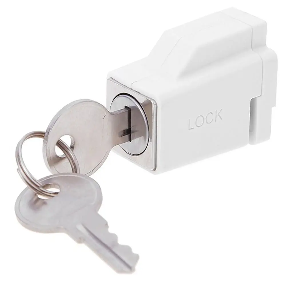 

New Aluminum Alloy Window Locks With Key Sliding Security Window Lock Stopper Safety Adjustable Sliding Door Clips Window