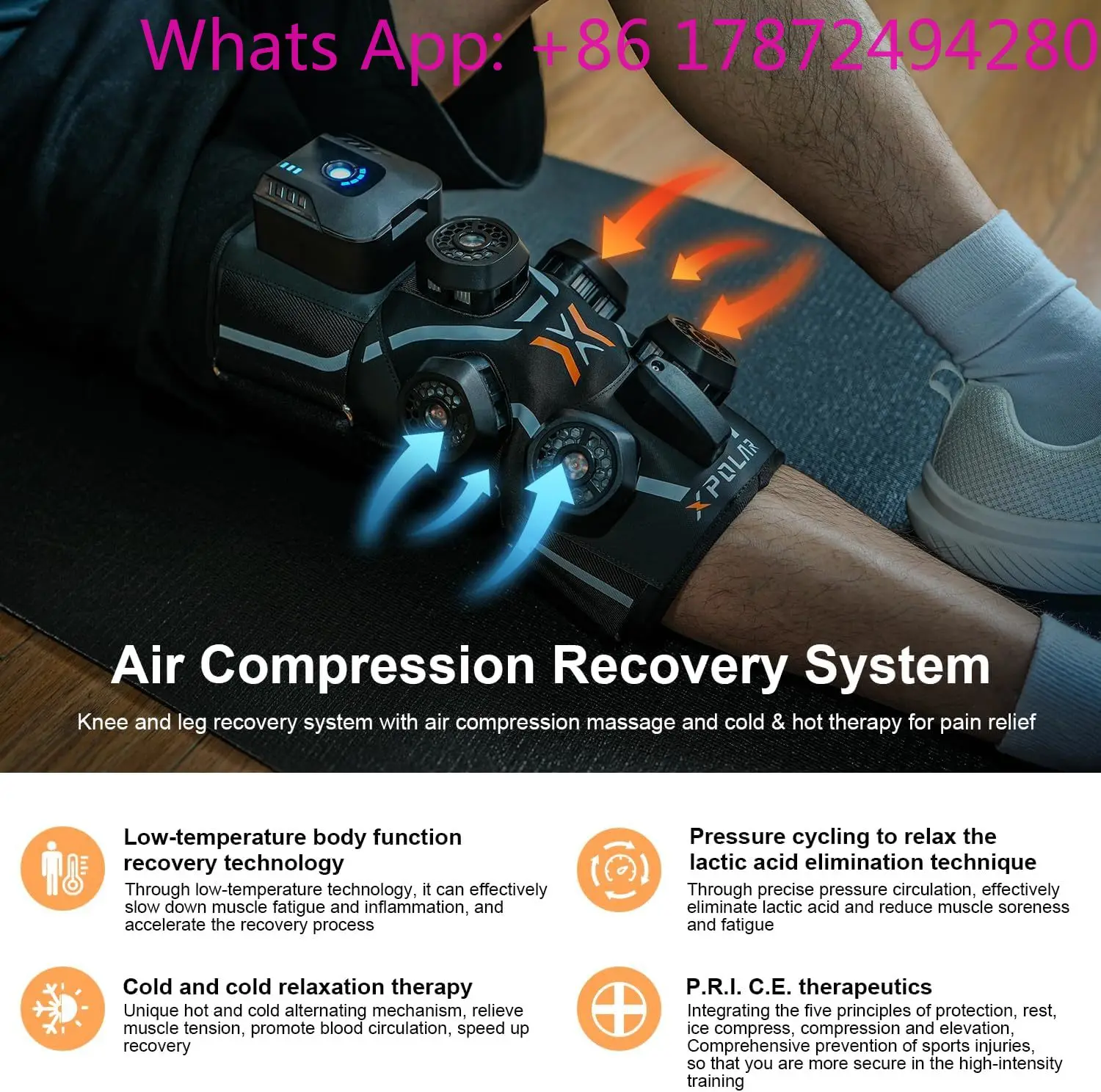 Portable Knee Massagers 5 Therapy Modes Ice Heat Therapy For Pain Relief Sports Recovery Muscle Elbow Knee Pads