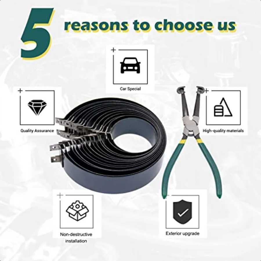 Auto Engine Piston Ring Compror Tool Set with 2Pcs Pliers and 14 Bands 62145mm 2.445.71in Removal Tool Kit for Repair Cars Truc