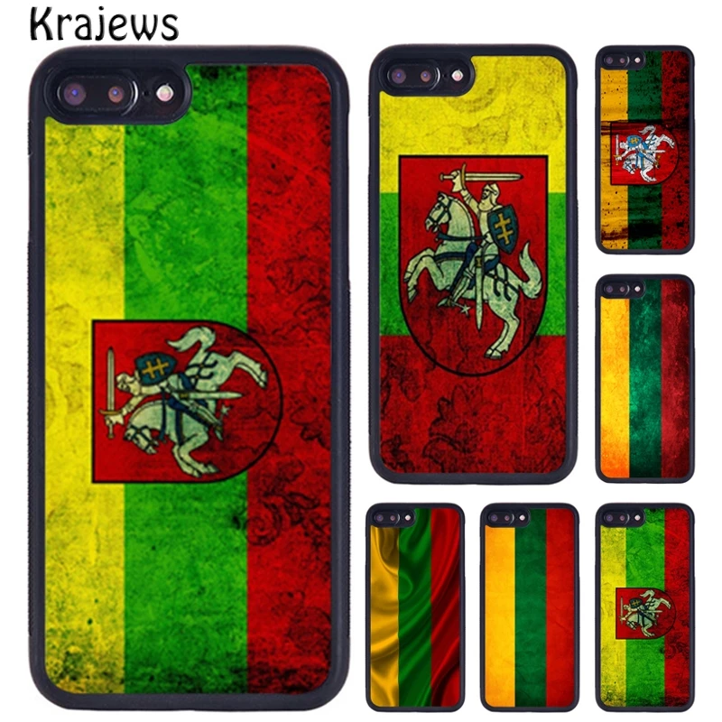 Krajews Lithuania Flag Lithuanian Phone Case For iPhone 16 15 14 X XR XS 11 12 mini 13 Pro MAX Plus cover shell coque