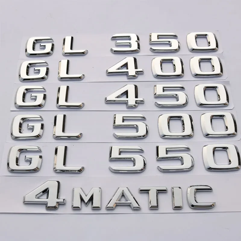

3D ABS Car Rear Trunk Letter Emblem Badge Decals Sticker For Mercedes Benz GL GL350 GL400 GL450 GL500 GL550 4MATIC X166 X164
