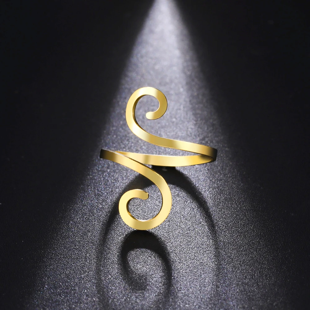 Cooltime Spiral ringe für Frauen Edelstahl verstellbare minimalist ische Paar Ringe Schmuck Großhandel Frauentag Geschenk neu in – Detail 8