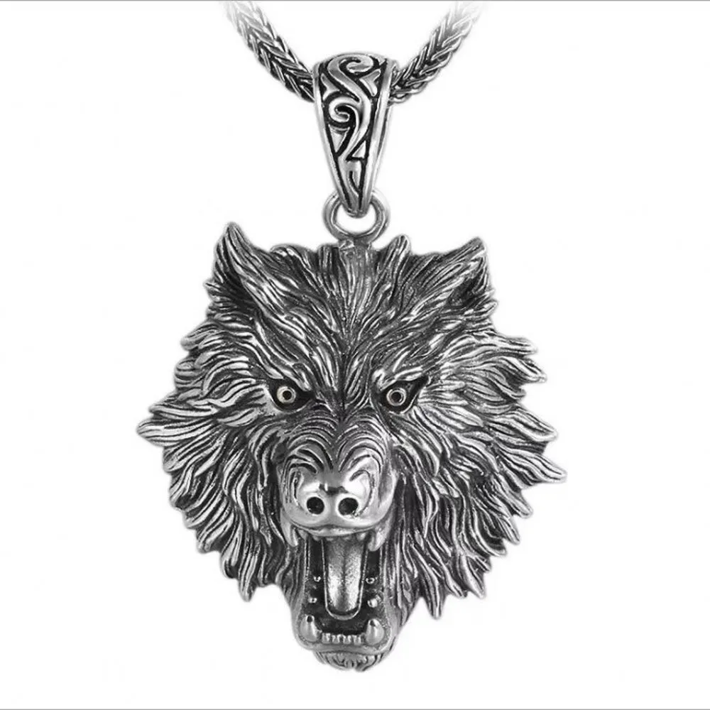 

BOCAI Новые Твердые серебряные ювелирные изделия S999, китайский дракон/Лев/волк, ретро-подвеска властителя для мужчин, праздничные подарки