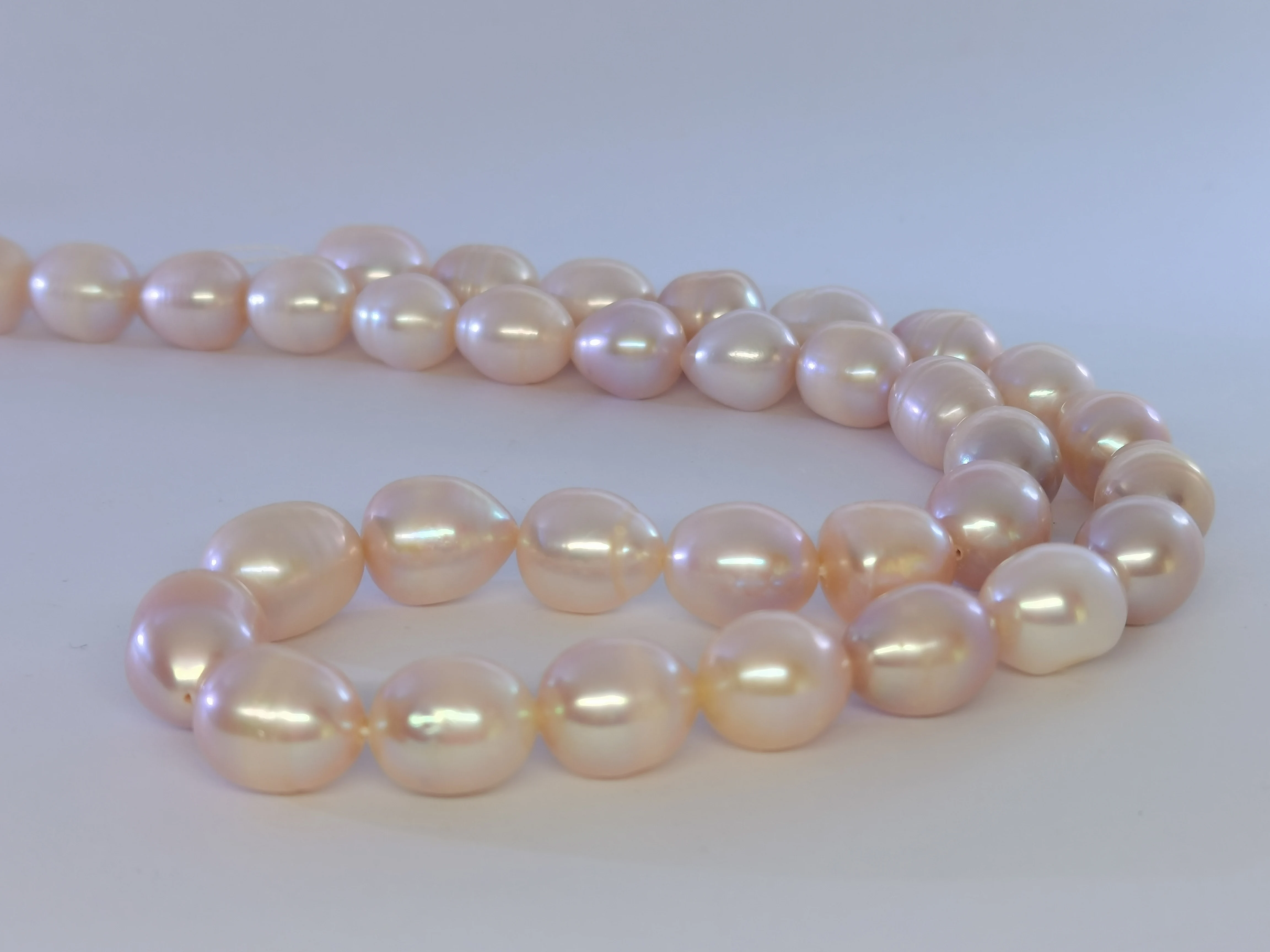 

18''Beautiful 11-13mm AAAA SOUTH SEA PINK Lavender Frost Pearl Necklace 14K Gold Fine Jewelry Gifts